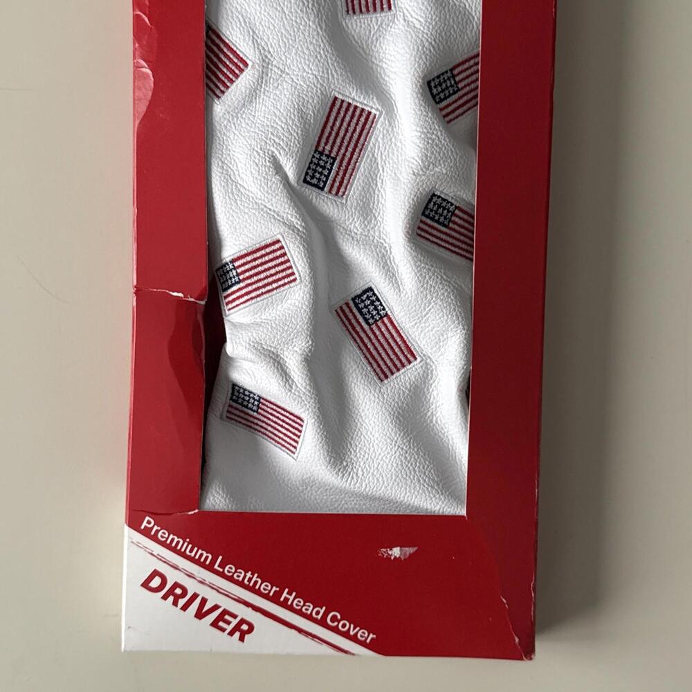 New Winston Collection Premium Leather America Flag Driver Headcover Made in USA - Picture 3 of 6